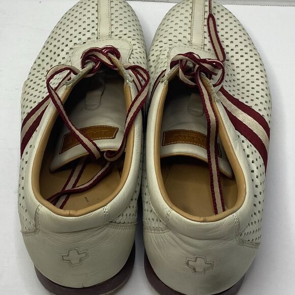"Bally FreeNew White Leather Sneakers Men's Size 8.5 | Casual Lace-Up Shoes - Picture 3 of 3